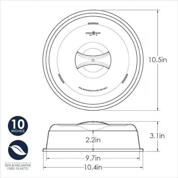 Nordic Ware BPA-free and Melamine Free Plastic Splatter Microwave Cover, 10-Inch (Set of 2), Clear - Image 4