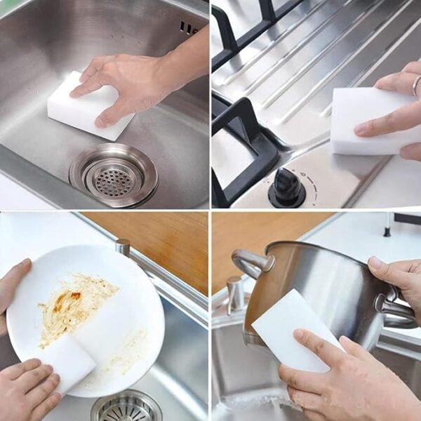 Magic Sponge Eraser POWOBEST 100 Pac Extra Thick Melamine Sponges Magic Cleaning Sponge - Image 3