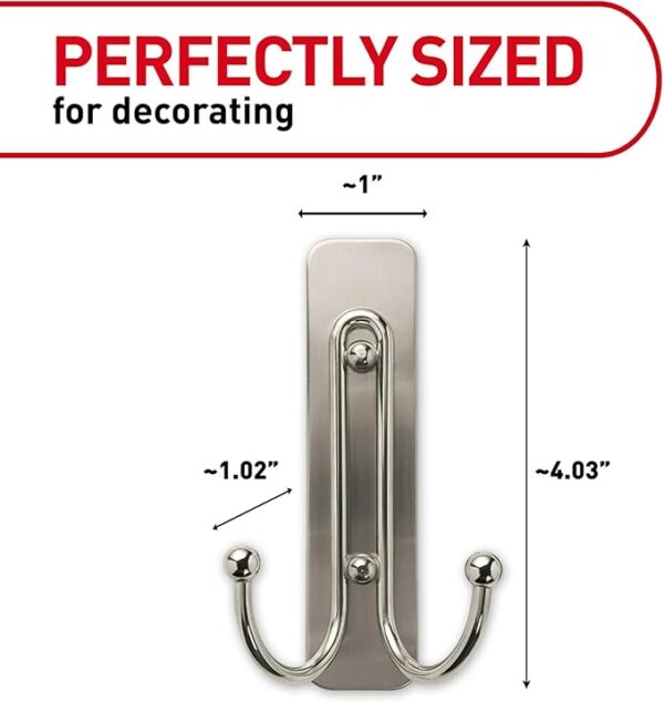 Command 17036BN-ES Wall Hooks, Large, Brushed Nickel, Great for Dorm Decor - Image 11