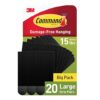 Command Picture Hanging Strips Heavy Duty, Large, Black, Holds 16 lbs, 4-Pairs – 2 Pack