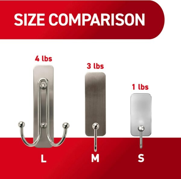 Command 17036BN-ES Wall Hooks, Large, Brushed Nickel, Great for Dorm Decor - Image 7