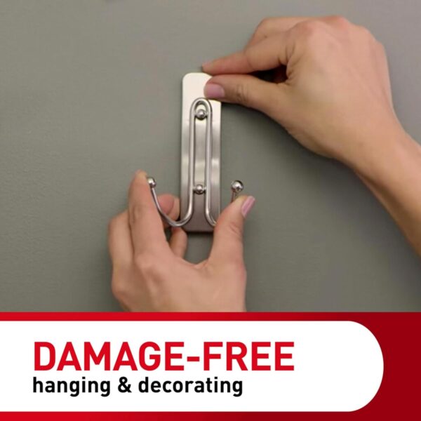 Command 17036BN-ES Wall Hooks, Large, Brushed Nickel, Great for Dorm Decor - Image 2
