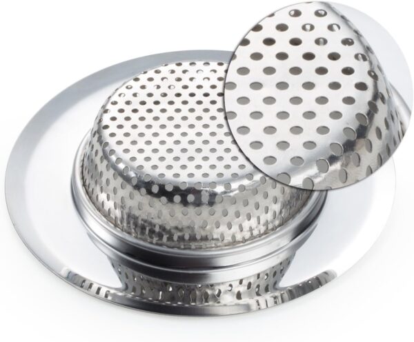 Fengbao 2PCS Kitchen Sink Strainer – Stainless Steel, Large Wide Rim 4.5″ Diameter - Image 4