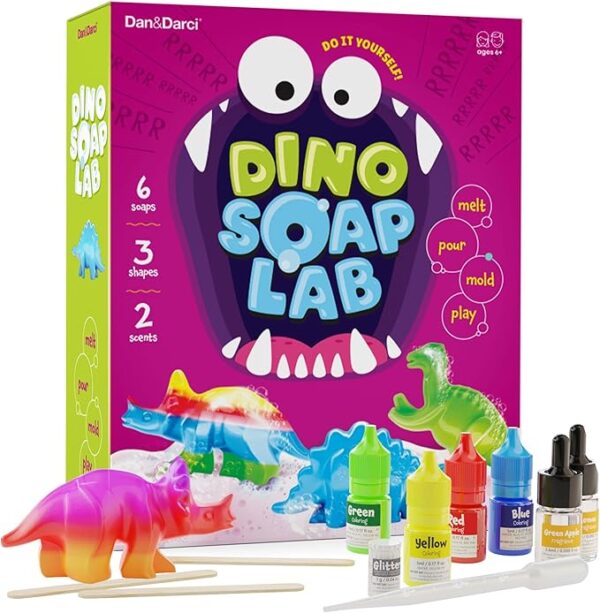 Dino Soap Making Kit for Kids – Dinosaur Science Kits for Kids All Ages – Indoor DIY Activity Craft Kits : Great Crafts Gift for Girls and Boys