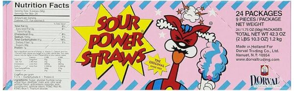 Sour Power Candy Straws, Cotton Candy, 1.75 oz (Pack of 24) - Image 9