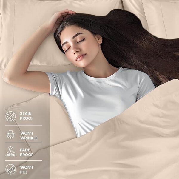 Utopia Bedding Bed Sheet Set – 4 Piece Full Bedding – Soft Brushed Microfiber Fabric – Shrinkage & Fade Resistant – Easy Care (Full, Beige) - Image 4