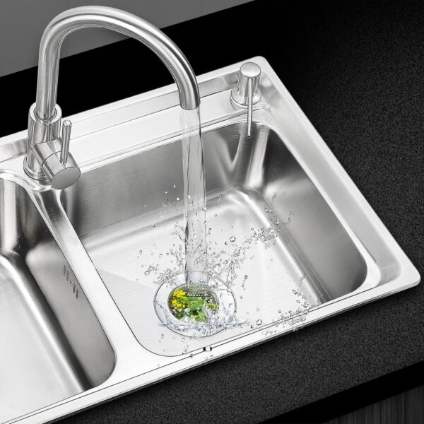 Fengbao 2PCS Kitchen Sink Strainer – Stainless Steel, Large Wide Rim 4.5″ Diameter - Image 3