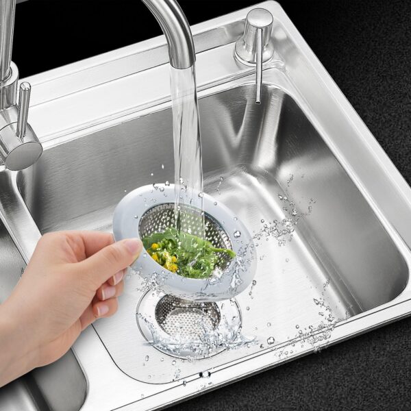 Fengbao 2PCS Kitchen Sink Strainer – Stainless Steel, Large Wide Rim 4.5″ Diameter - Image 5