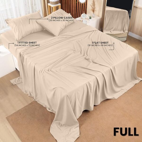 Utopia Bedding Bed Sheet Set – 4 Piece Full Bedding – Soft Brushed Microfiber Fabric – Shrinkage & Fade Resistant – Easy Care (Full, Beige) - Image 5