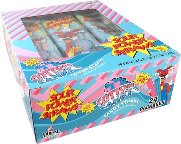 Sour Power Candy Straws, Cotton Candy, 1.75 oz (Pack of 24) - Image 7