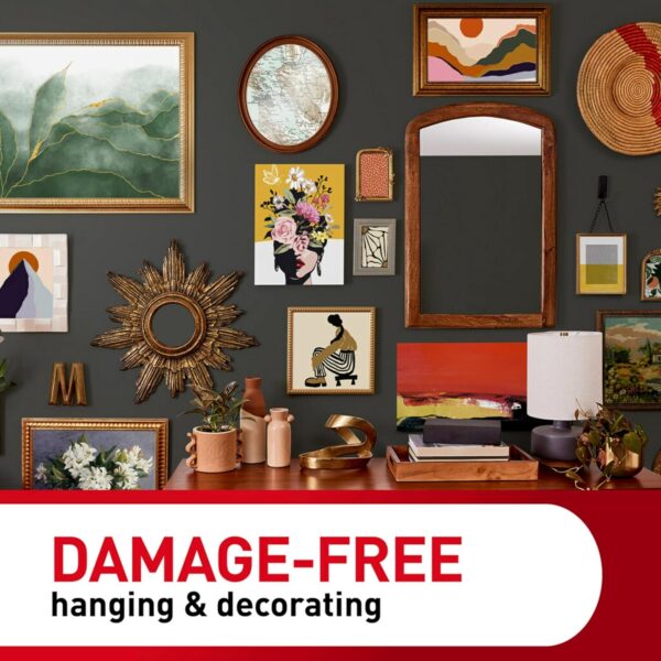 Command Picture Hanging Strips Heavy Duty, Large, Black, Holds 16 lbs, 4-Pairs – 2 Pack - Image 6